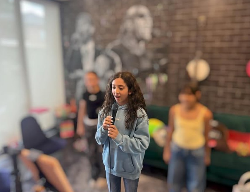 Student singing in a private lesson at Madeline Music